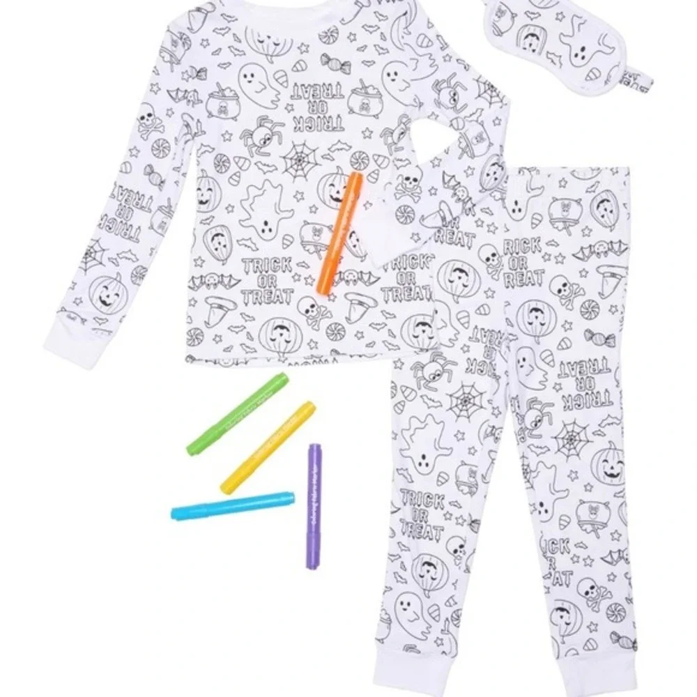 New‎ Tahari Kids Pajama Set Girls 4T Halloween Coloring Sleepwear PJs